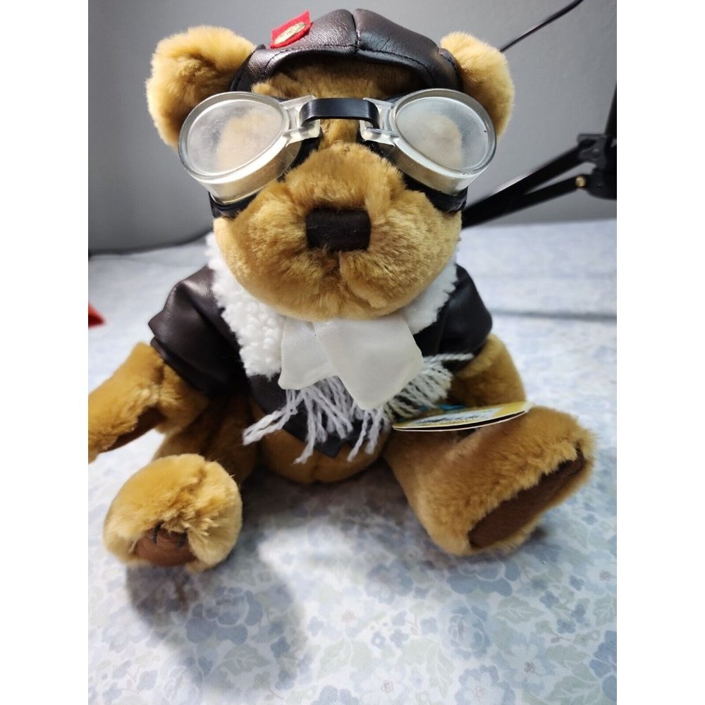 Brass Button Bear Pilot Bear Radar 1997  WITH TAG LONG LIFE BEAR FULLY JOINTED